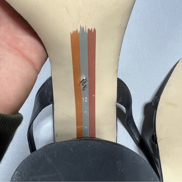 Sam Edelman Kia Leather Sculptural Heel Ankle Strap Sandals Women’s Black Sz 12 - Picture 9 of 10